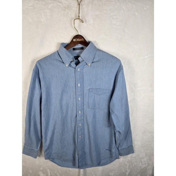 Daniel Cremieux Mens Medium Blue Long Sleeve Oxford‎ Shirt - Picture 1 of 8